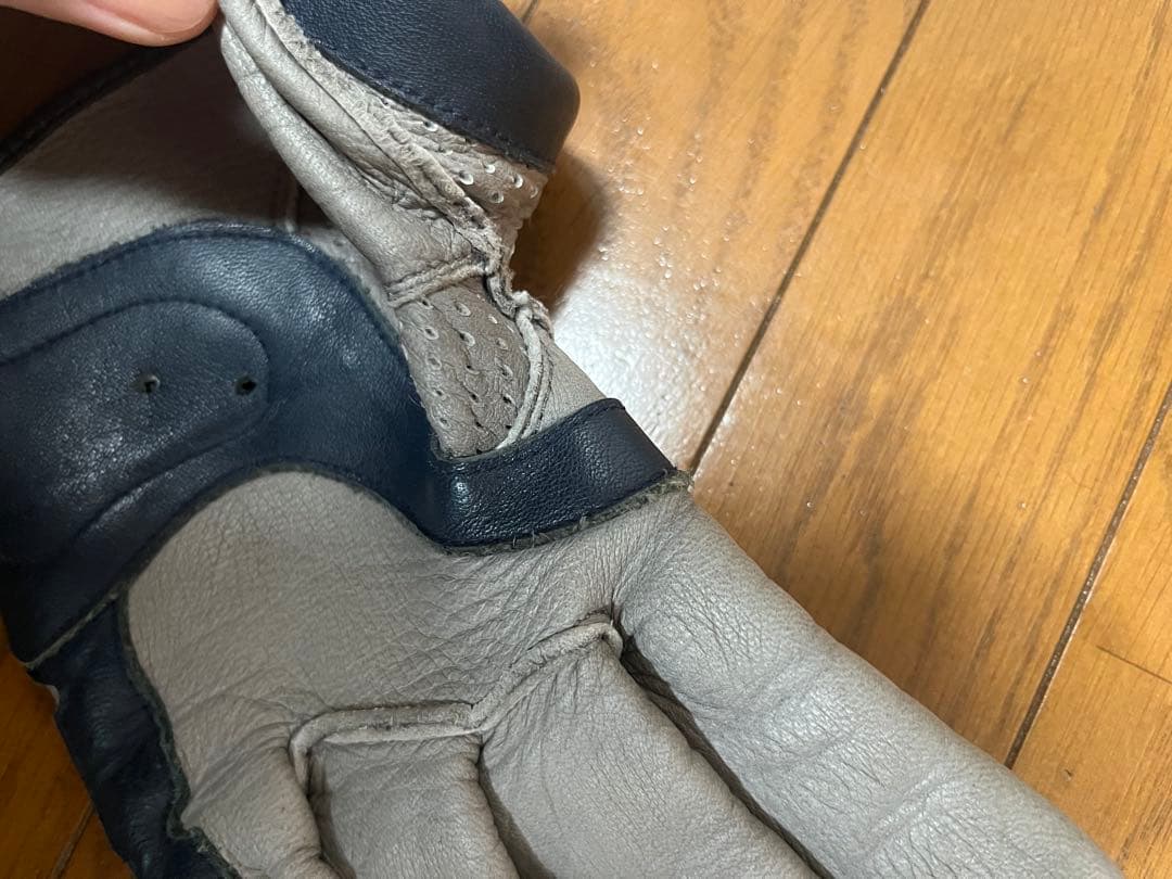 バイク グローブ ペアスロープ 馬鹿（うましか）メッシュ グレー/ダークブルーL