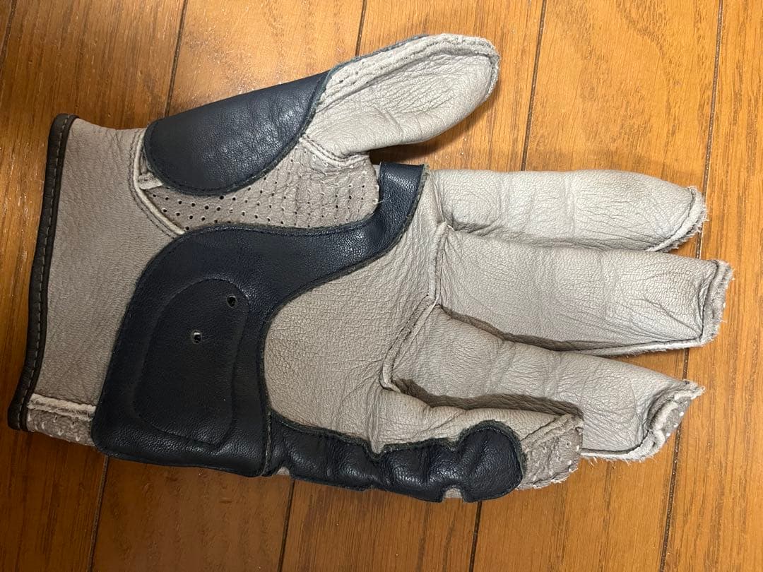 バイク グローブ ペアスロープ 馬鹿（うましか）メッシュ グレー/ダークブルーL