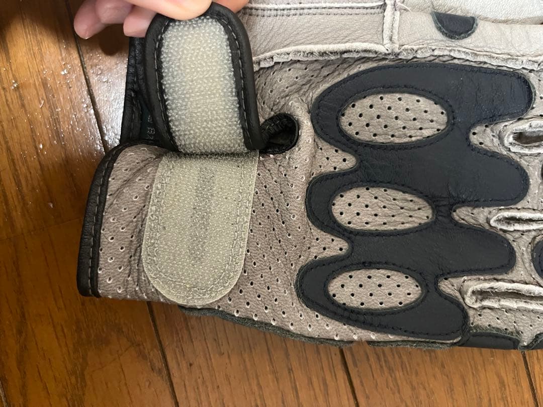 バイク グローブ ペアスロープ 馬鹿（うましか）メッシュ グレー/ダークブルーL