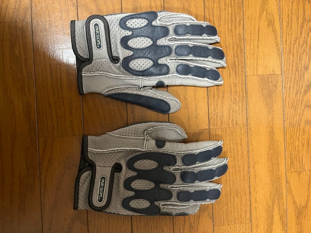 バイク グローブ ペアスロープ 馬鹿（うましか）メッシュ グレー/ダークブルーL