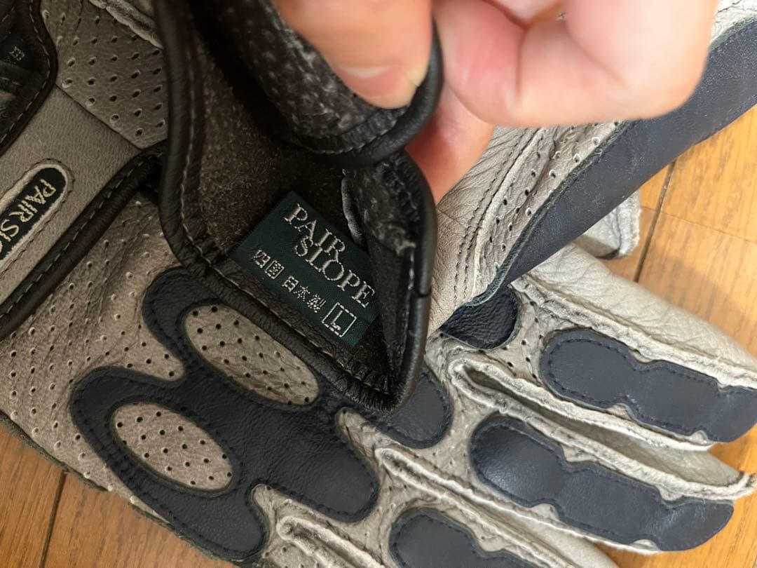 バイク グローブ ペアスロープ 馬鹿（うましか）メッシュ グレー/ダークブルーL