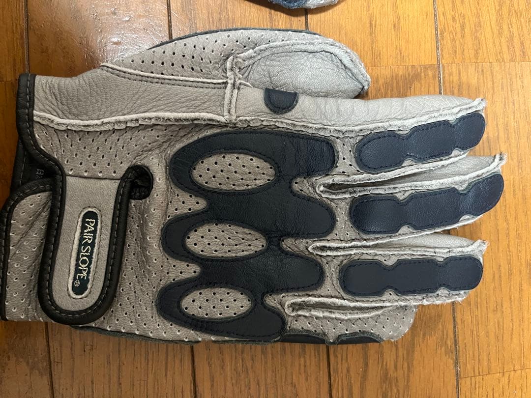 バイク グローブ ペアスロープ 馬鹿（うましか）メッシュ グレー/ダークブルーL