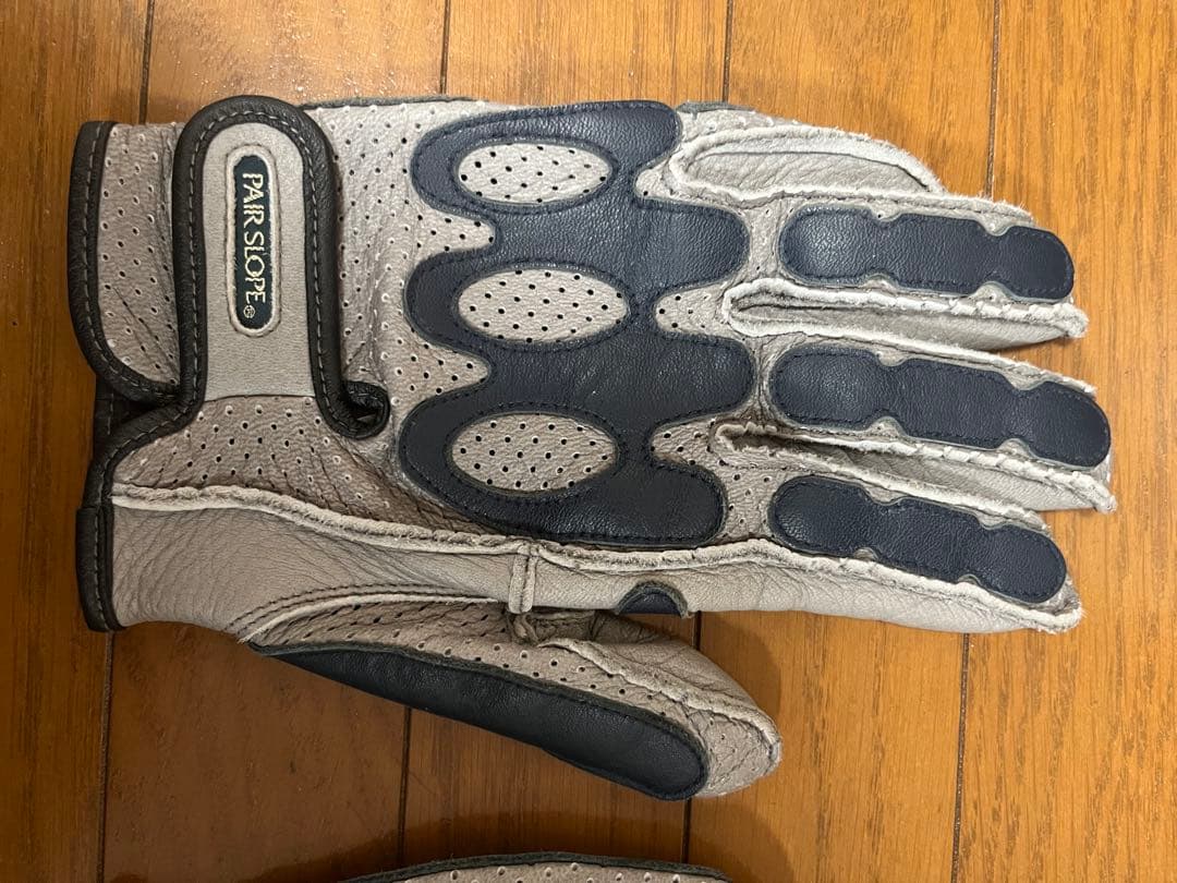 バイク グローブ ペアスロープ 馬鹿（うましか）メッシュ グレー/ダークブルーL