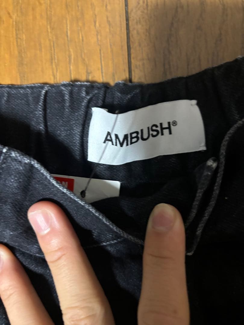 AMBUSH ブラック ワークパンツ