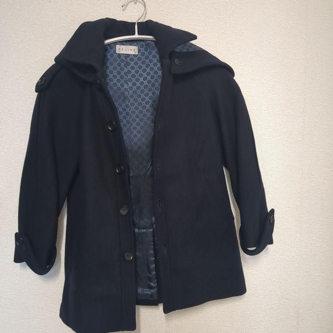 CELINE フード付きウールコート 120