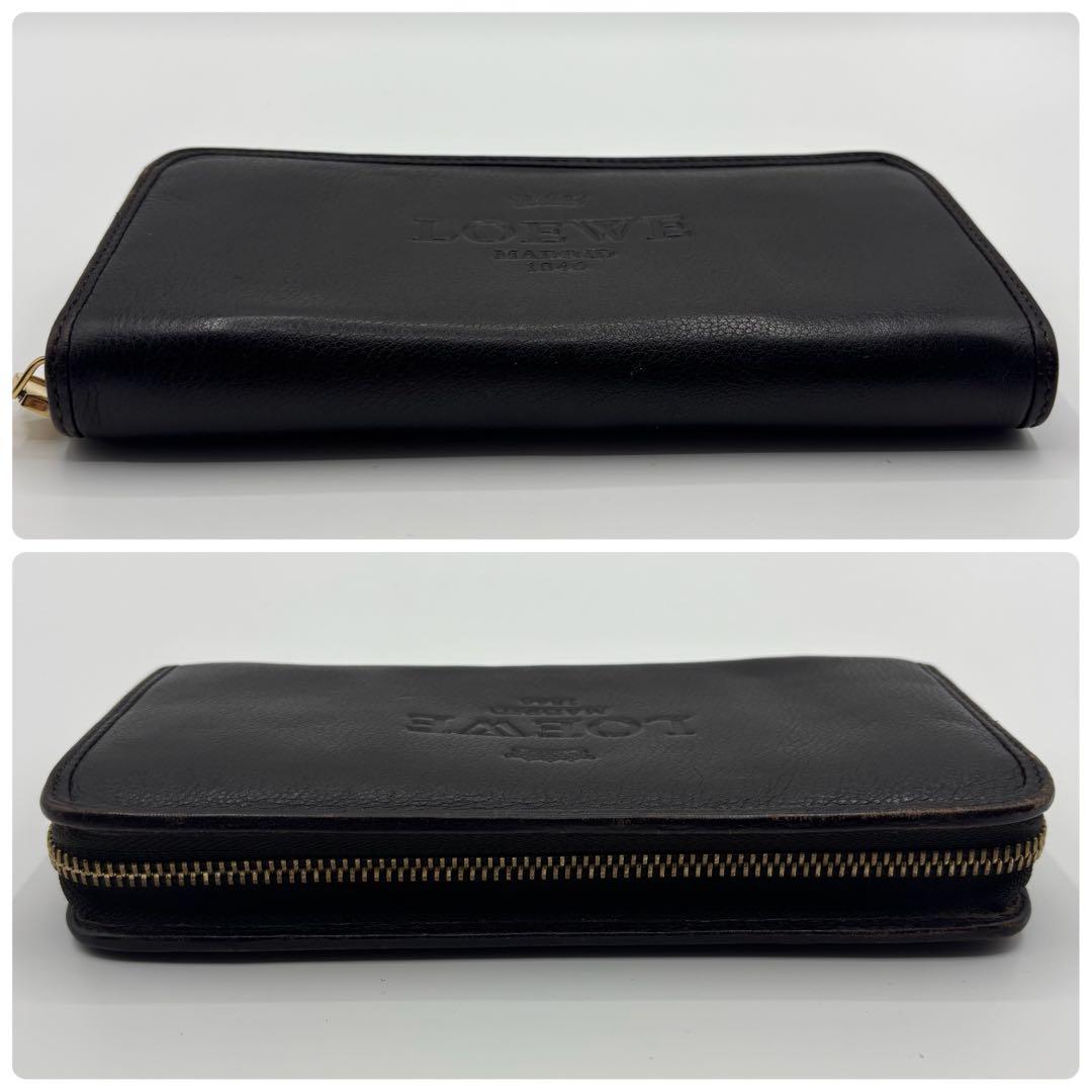 LOEWE ロエベ ヘリテージ ラウンドファスナー 長財布 ロゴ型押し レザー