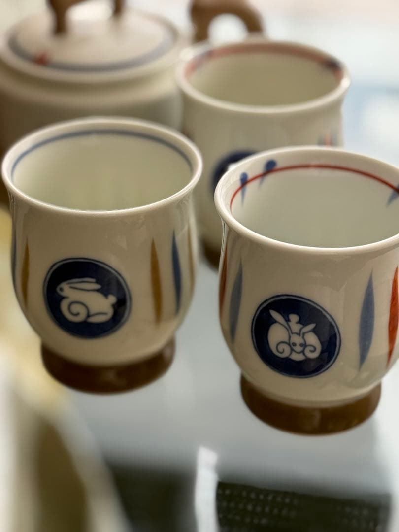 陶器製急須と湯呑みセット