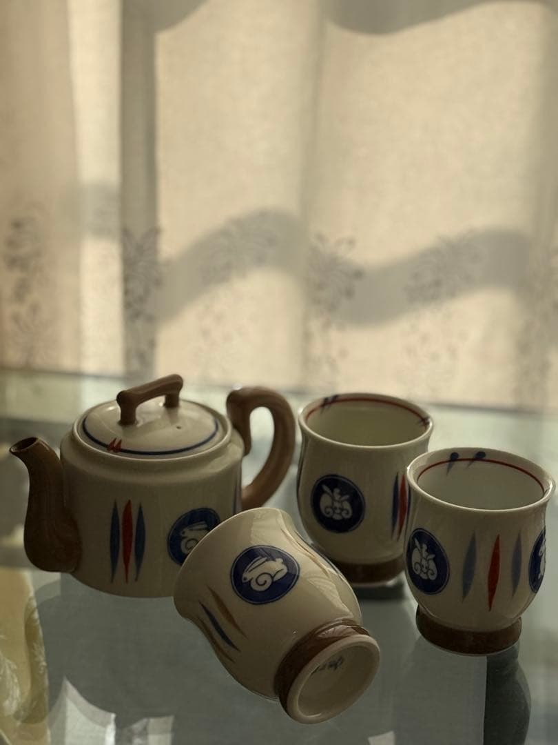 陶器製急須と湯呑みセット