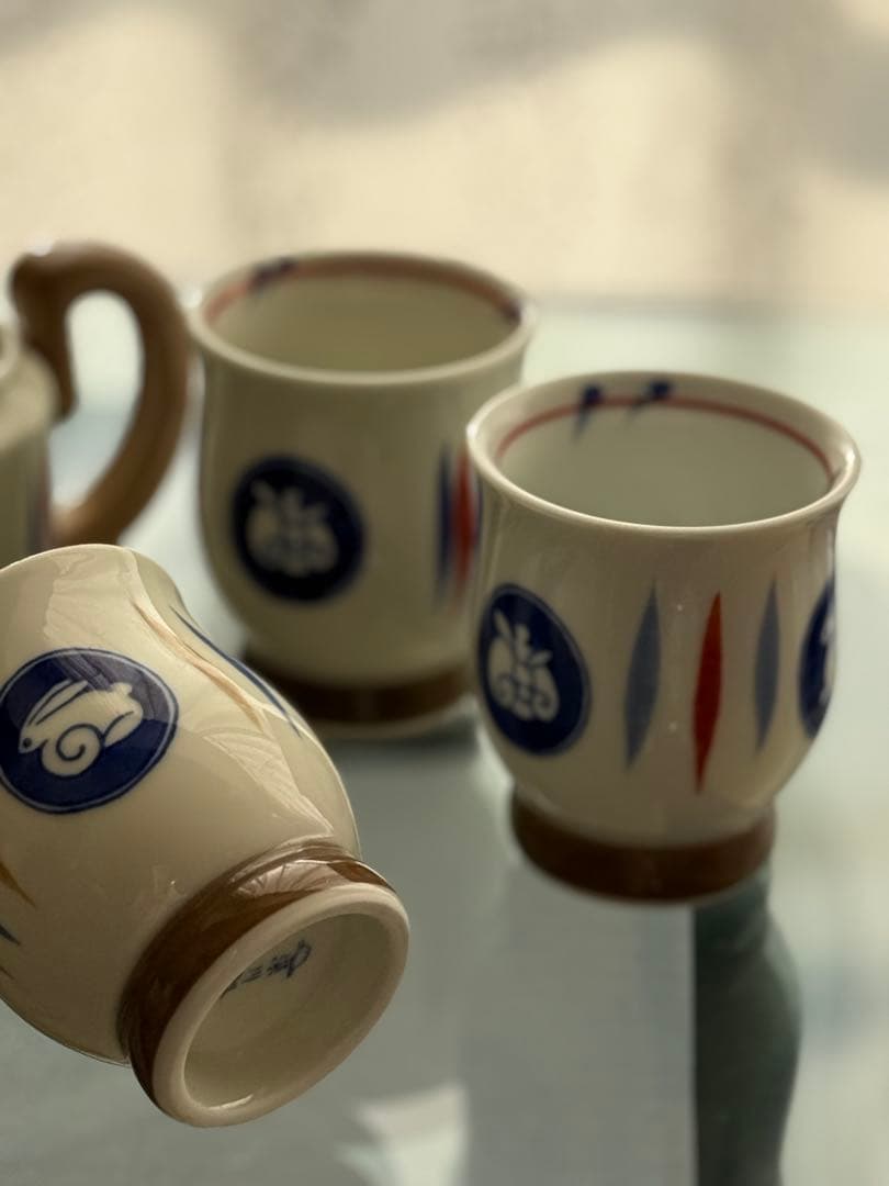 陶器製急須と湯呑みセット