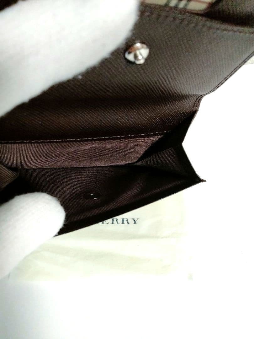 【美品】バーバリーノバチェック　折財布　大容量　ブラウン　レザー