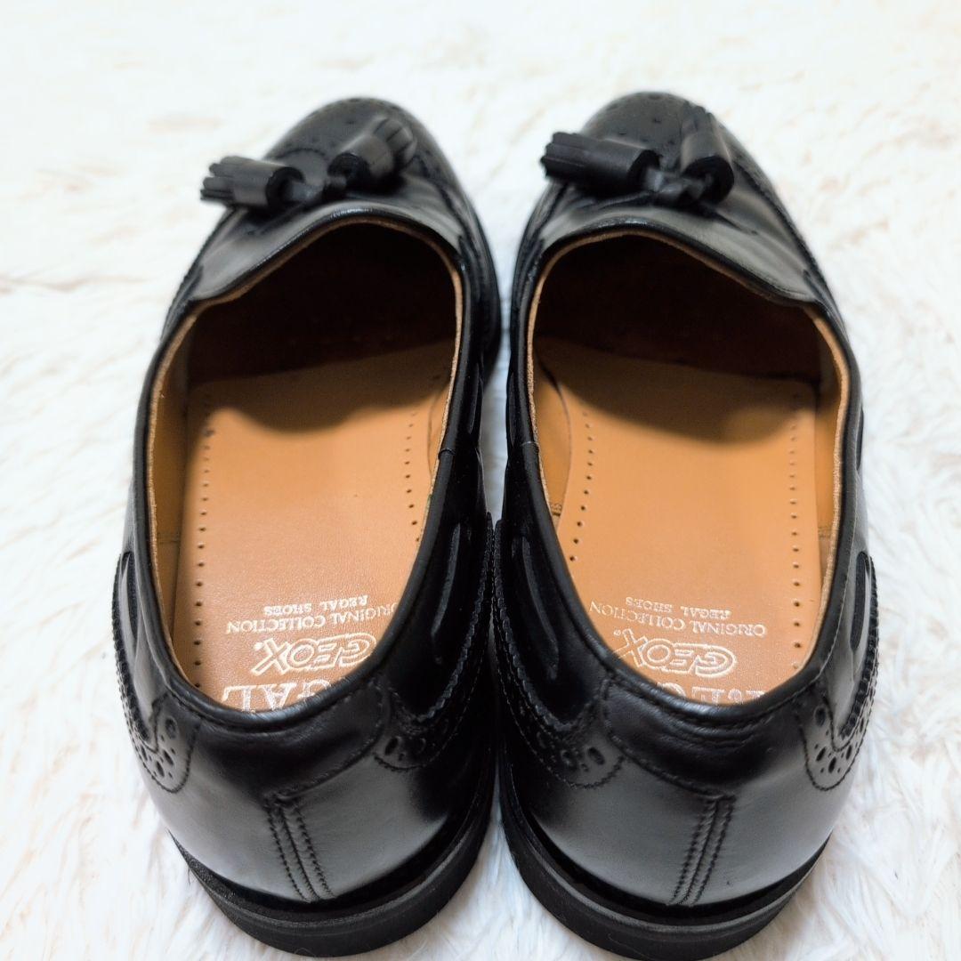 【極美品】リーガル×ジェオックス タッセルローファー ブラック 25.0cm