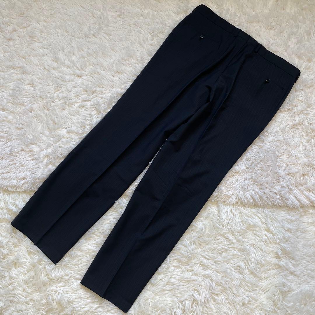 HUGO BOSS シングルスーツ 黒 セットアップ メンズ ストライプ