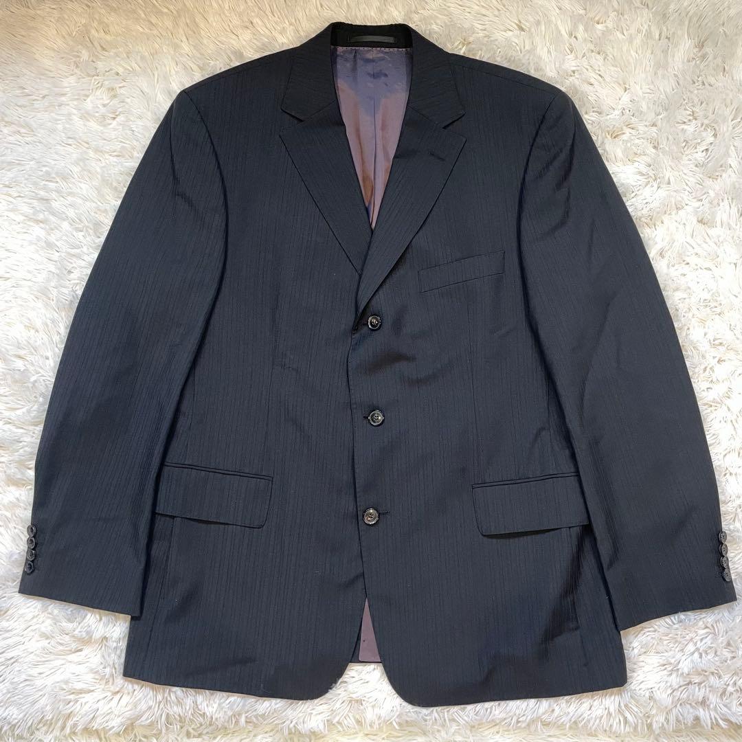 HUGO BOSS シングルスーツ 黒 セットアップ メンズ ストライプ