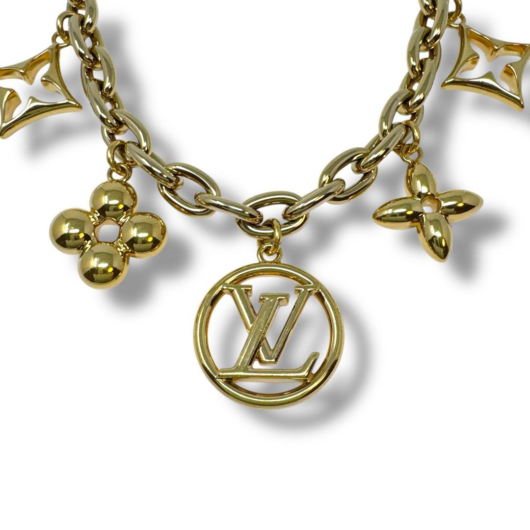 ルイヴィトン チャーム M00997 金 ビジューサックチェーンブルーミング