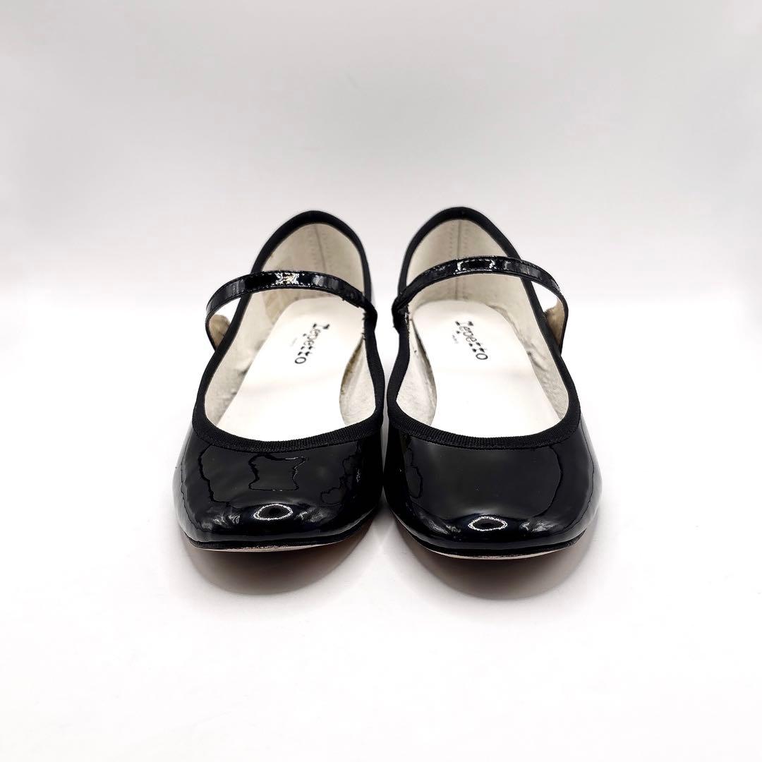 【美品】レペット ROSE メリージェーン ストラップ エナメル24 黒