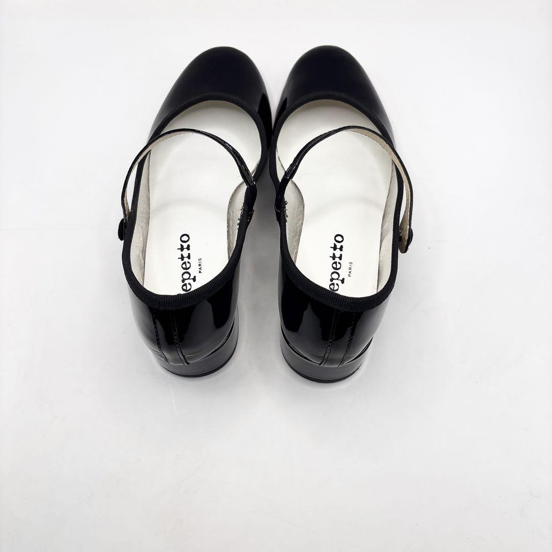 【美品】レペット ROSE メリージェーン ストラップ エナメル24 黒