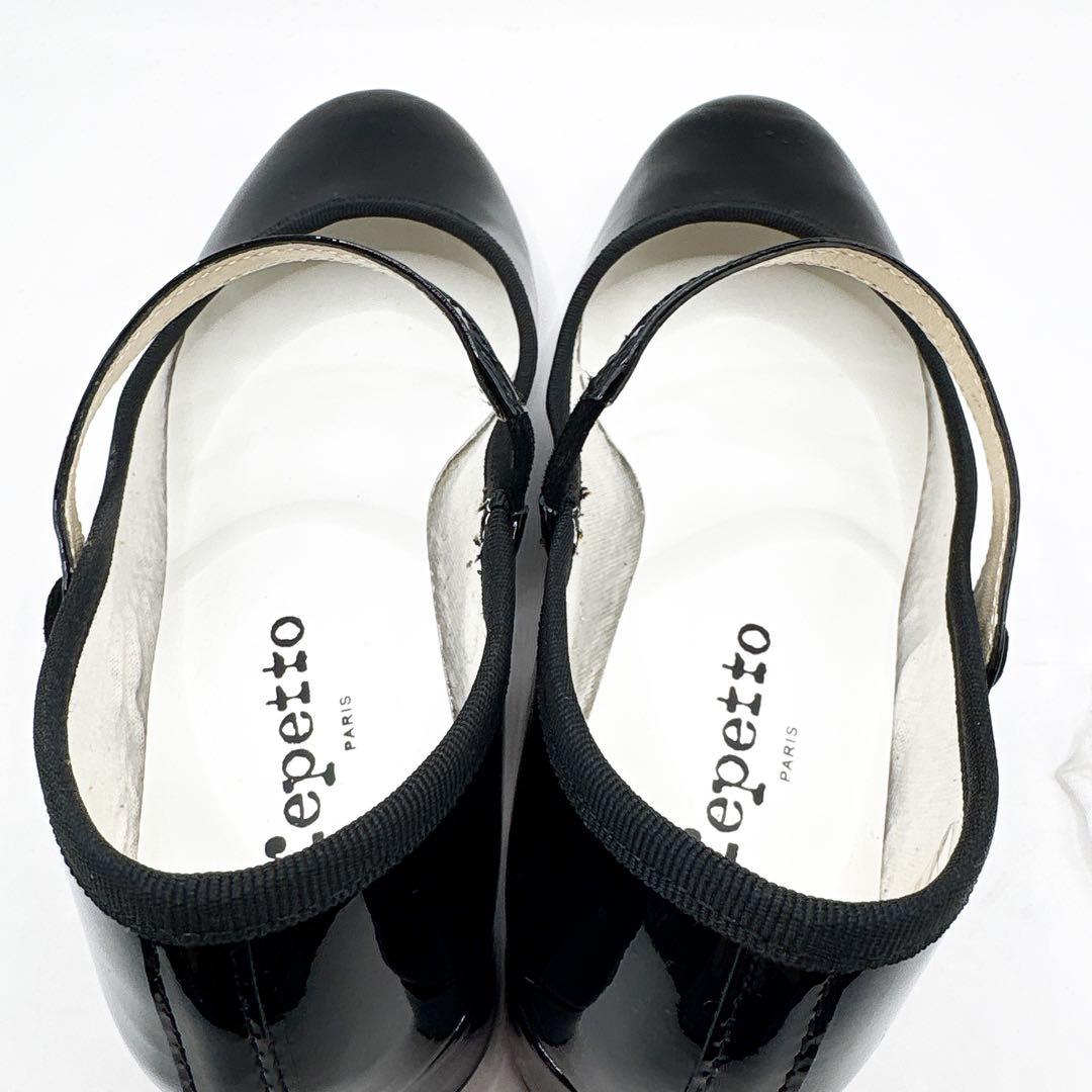 【美品】レペット ROSE メリージェーン ストラップ エナメル24 黒