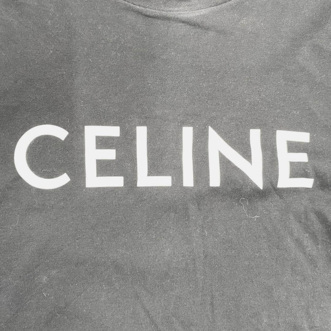 CELINE ブラック Tシャツ ロゴ入り S