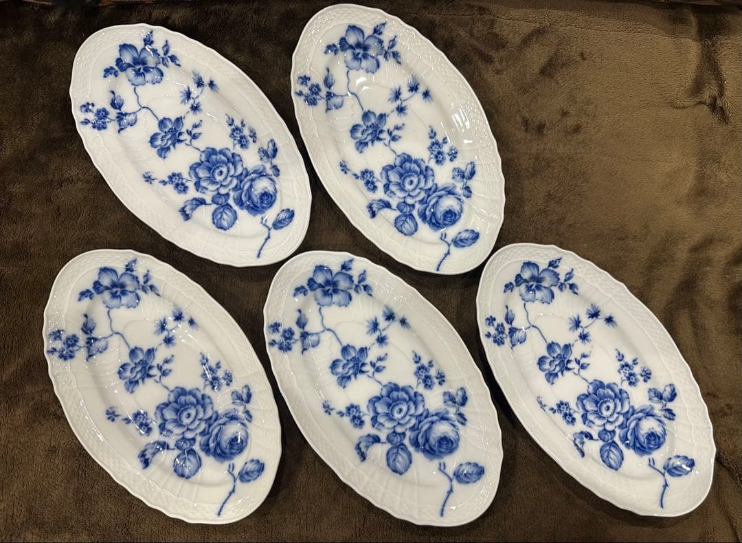 リチャードジノリ　ローズブルー　オーバル　5p