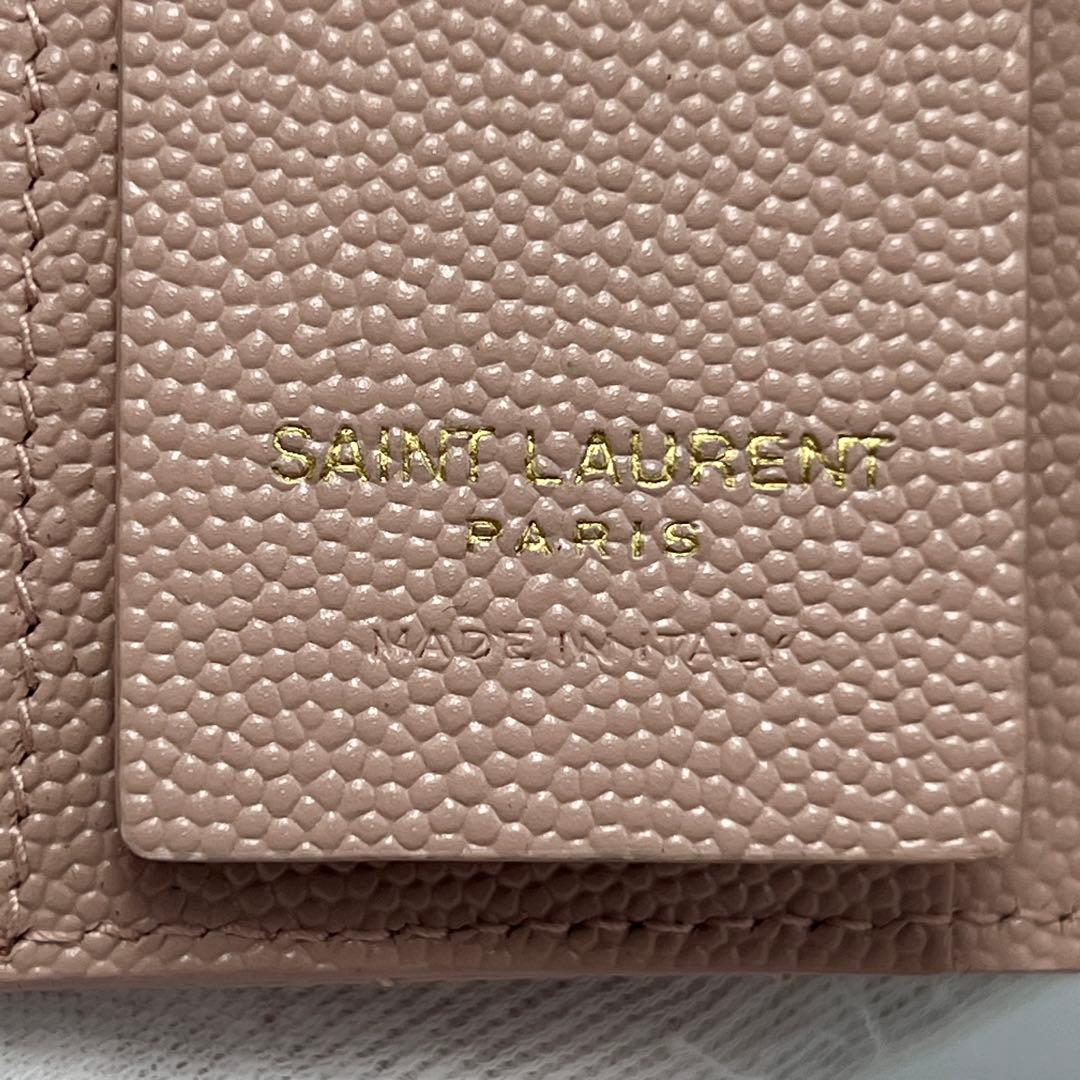 ✨極美品✨YSLサンローラン　4連キーケース　キャビアスキン　Vステッチ　ピンク