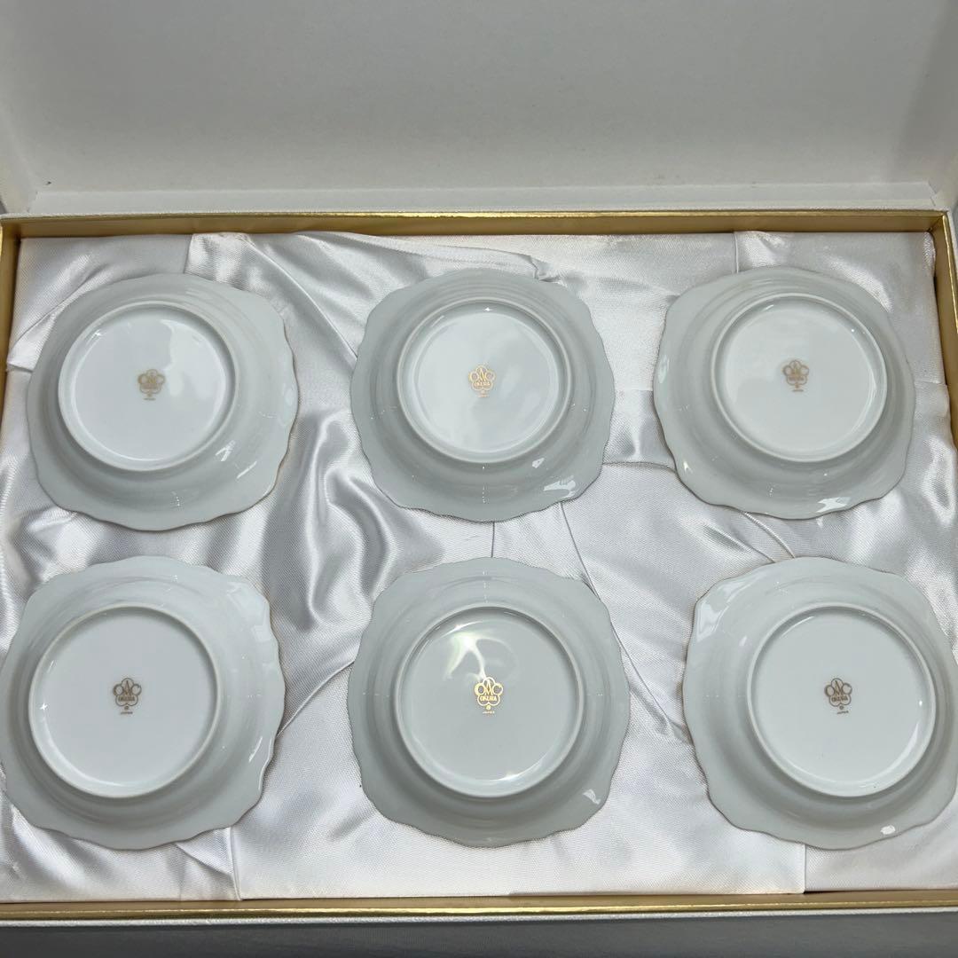 大倉陶園　技法シリーズ　小皿　6枚セット　箱付き　OKURA