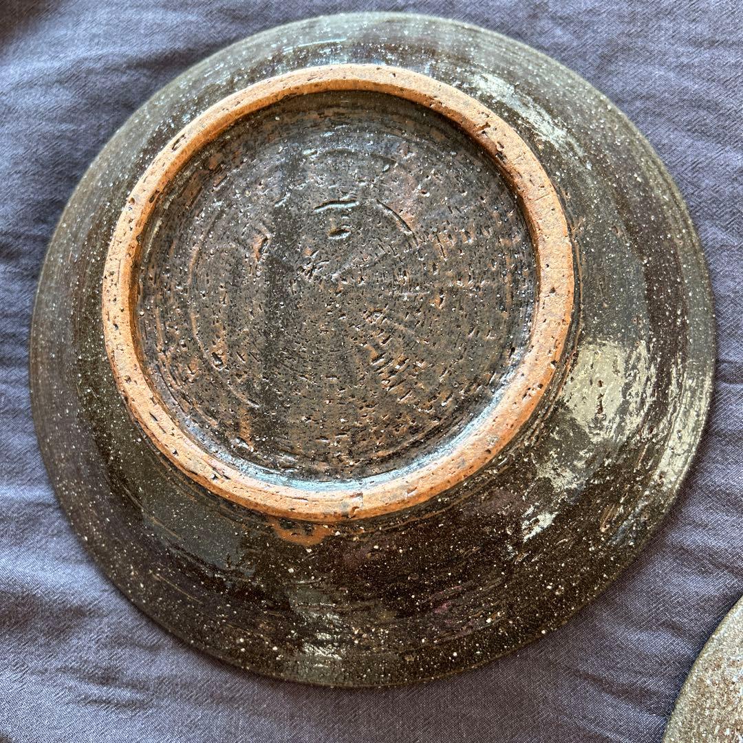 やちむん 2枚セット 7寸 大皿 丸 陶芸こまがた デイゴ柄 沖縄陶器 駒形爽飛