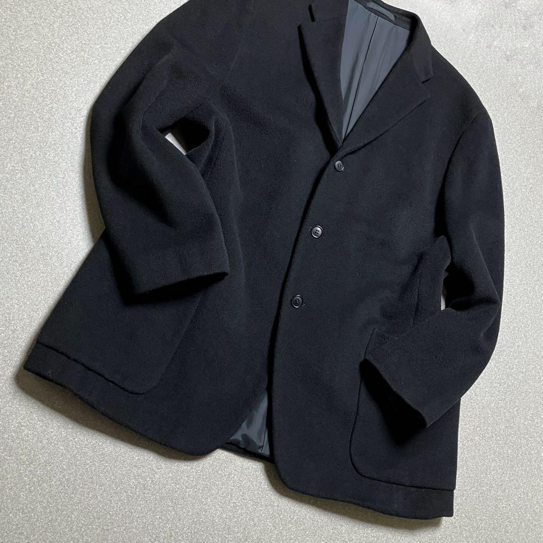 【美品✨カシミヤ混 XL】カルバンクライン チェスターコート ラムウール 黒