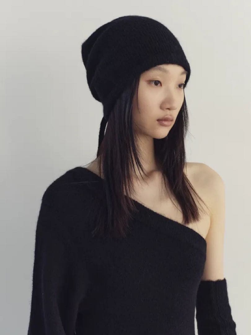 帽子 ROSARYMOON Bucktail Knit Beanie