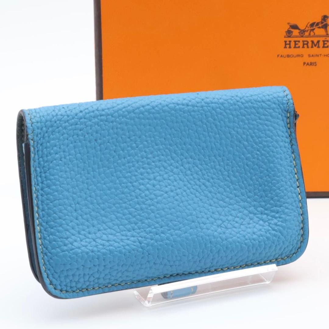 【極美品】HERMES ドゴン　ケース　小銭入れ　ブルージーン