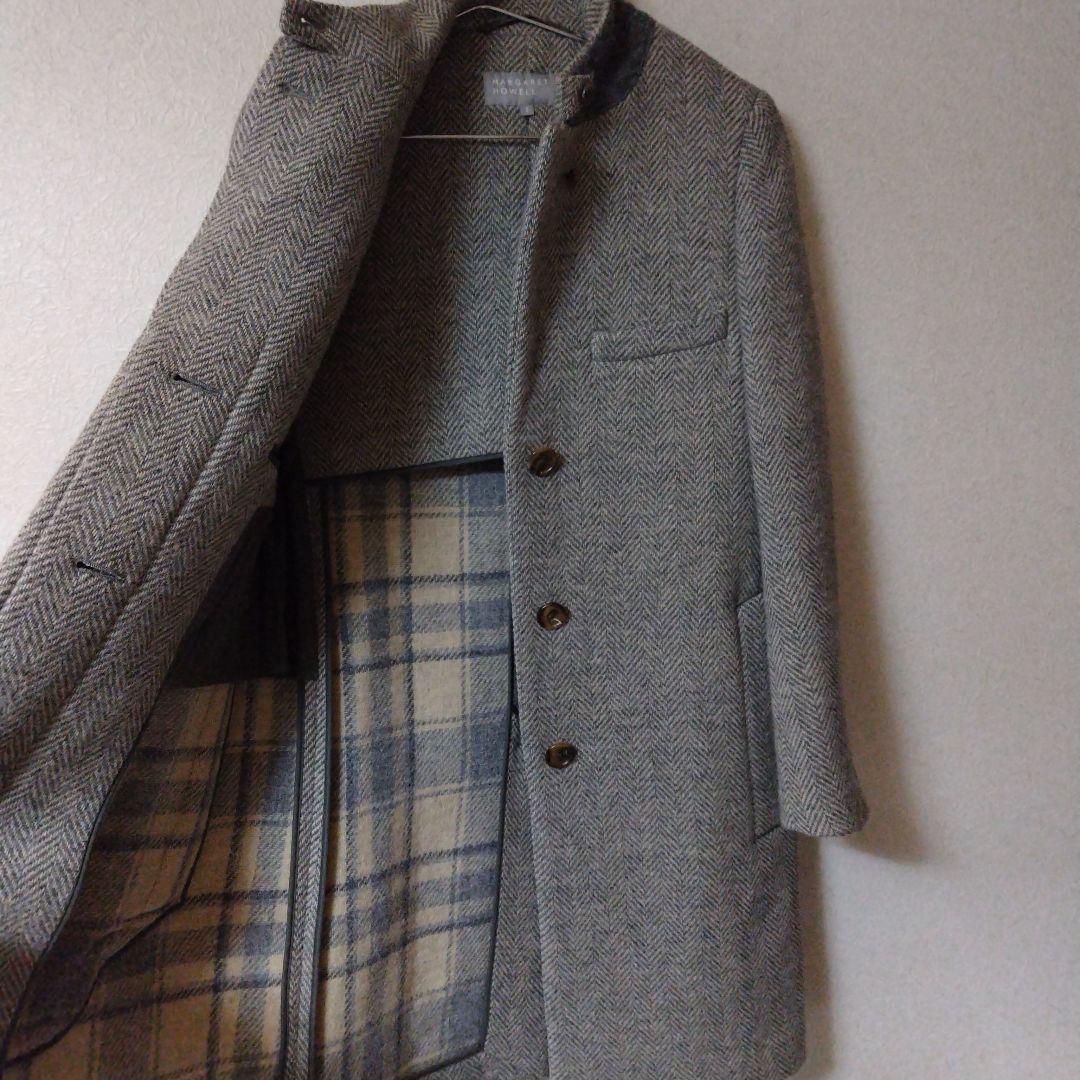 MARGARET HOWELL　ウール混　ヘリンボーン　コート