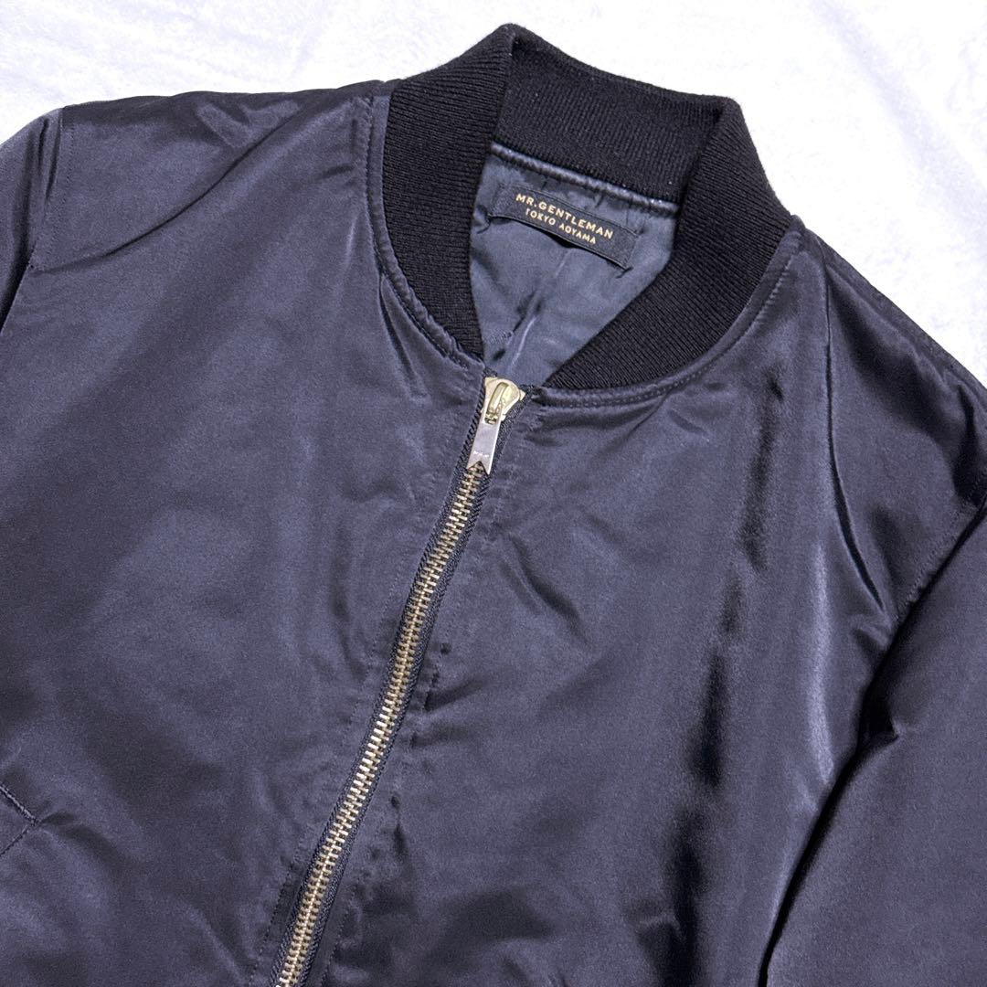 【未使用級】MR.GENTLMAN ブルゾン 裏地総柄 ナイロン 黒 メンズ