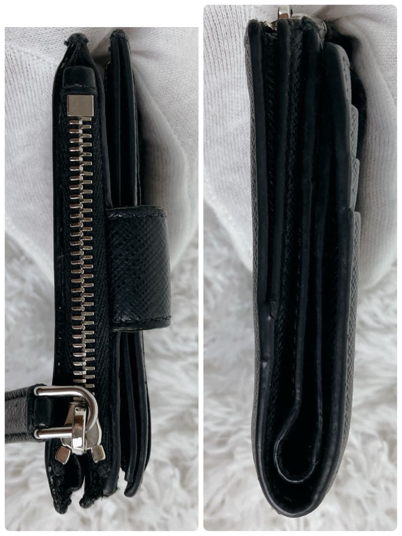 てぃくや プラダ 折り財布 サフィアーノ2MC066メタルロゴ 三角