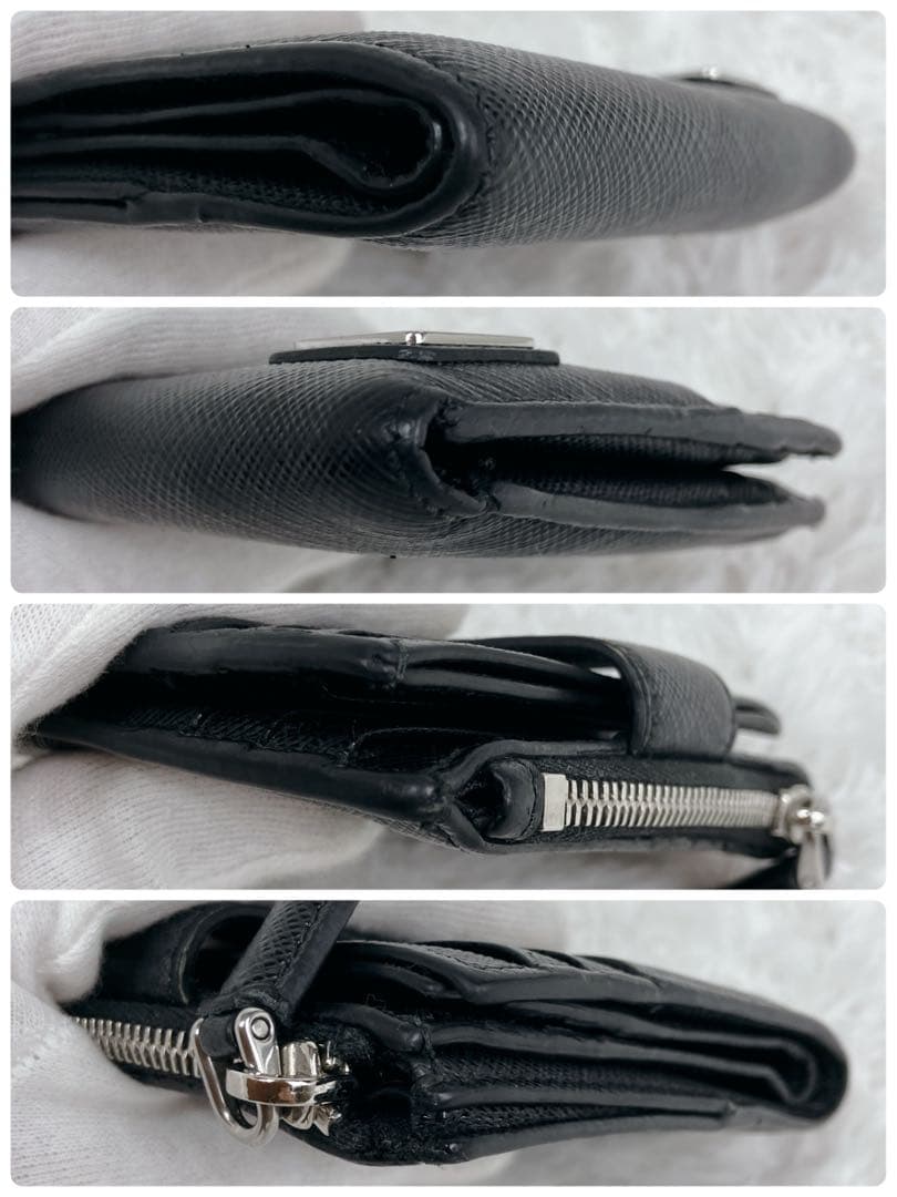 てぃくや プラダ 折り財布 サフィアーノ2MC066メタルロゴ 三角