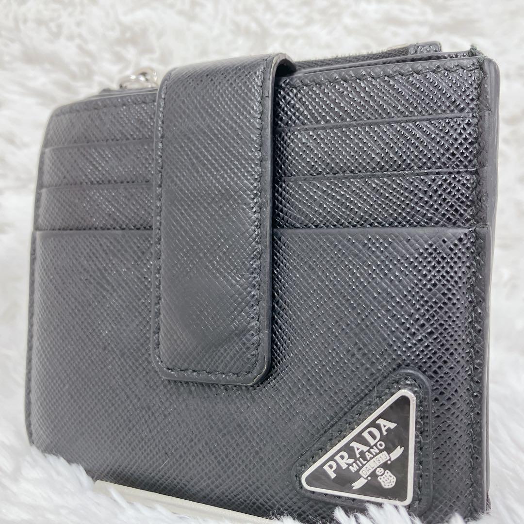 てぃくや プラダ 折り財布 サフィアーノ2MC066メタルロゴ 三角