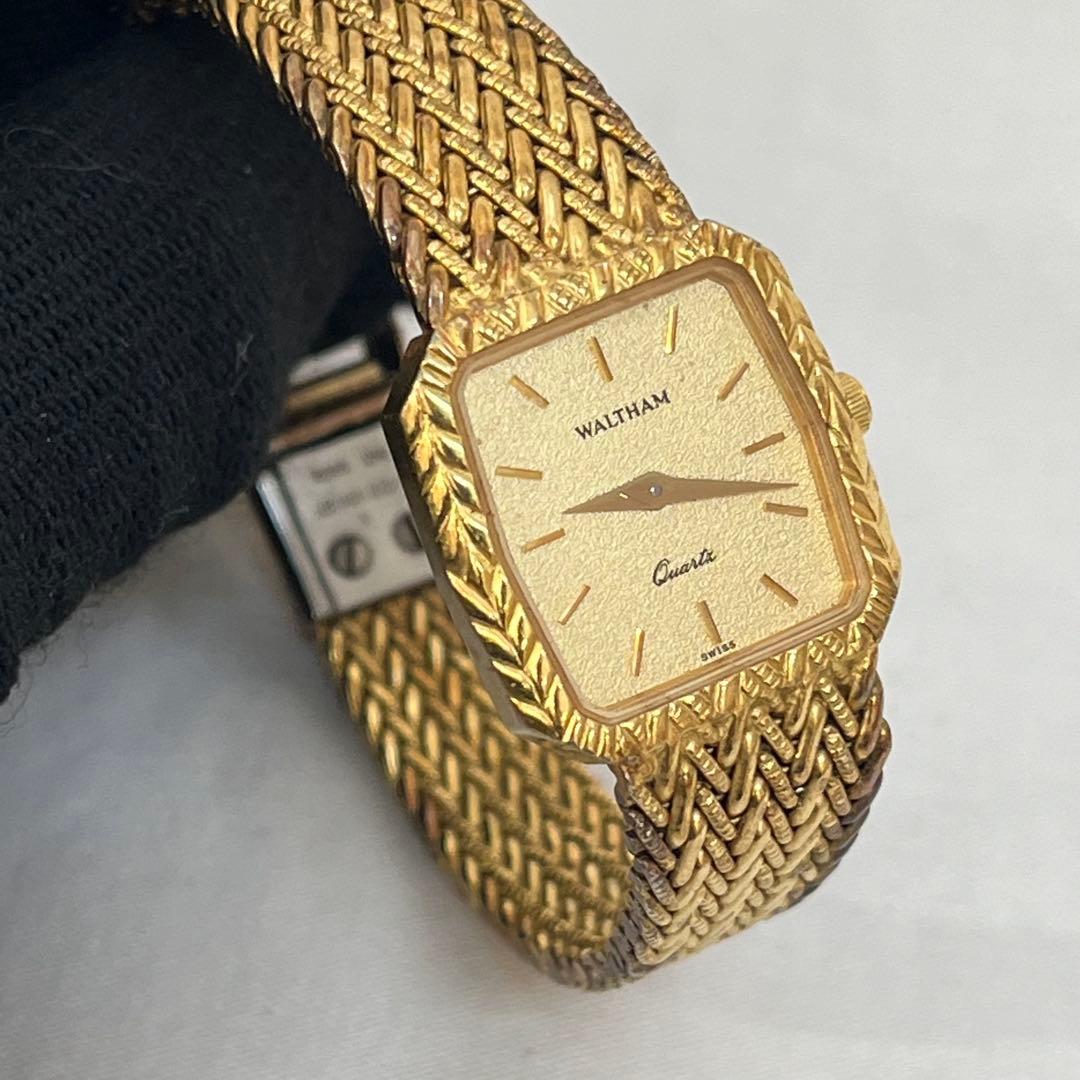 【0119A16】WALTHAMヴィンテージレディースゴールド腕時計　不動