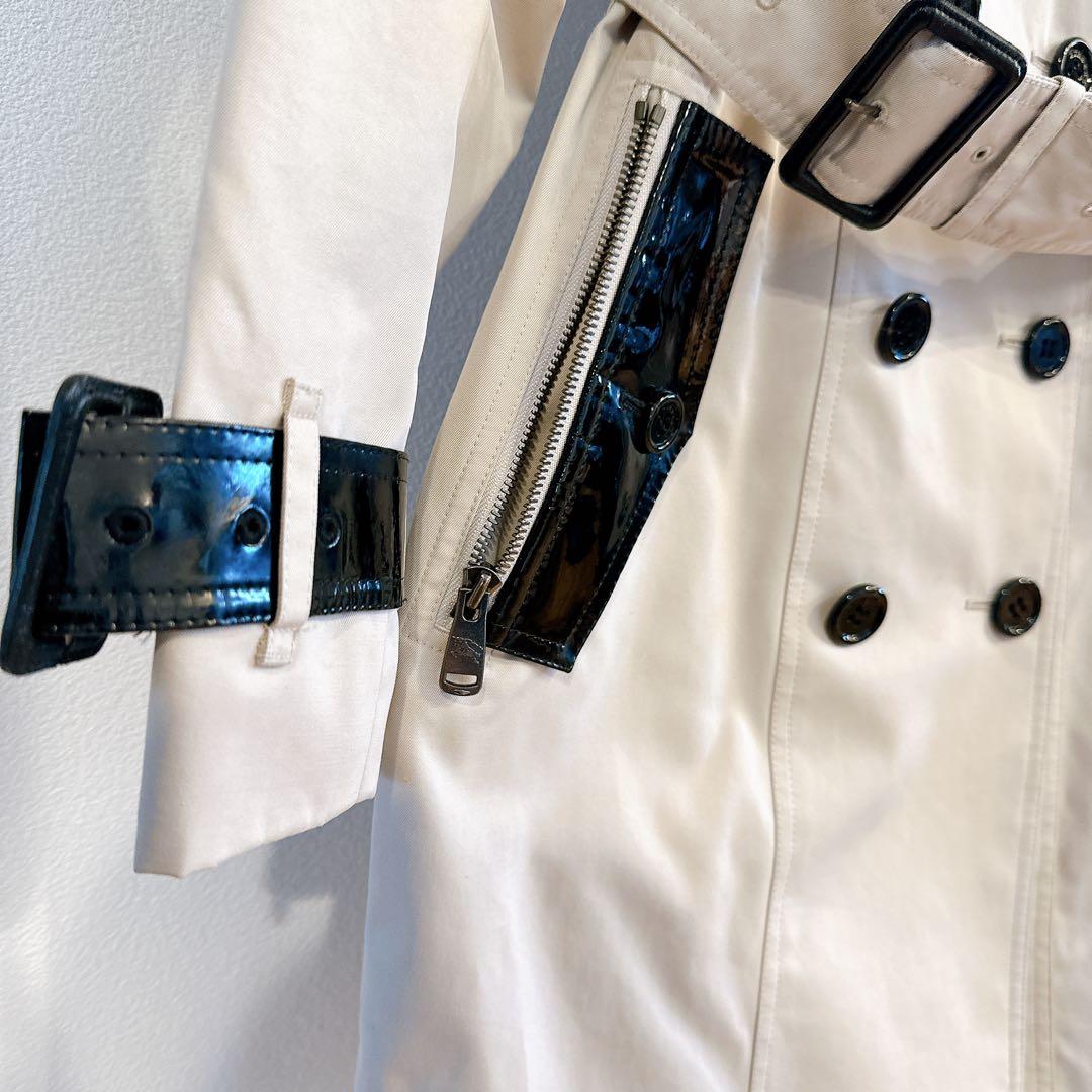 ボ*2様 【美品】BURBERRY バーバリー エナメル 切替 トレンチコートノ