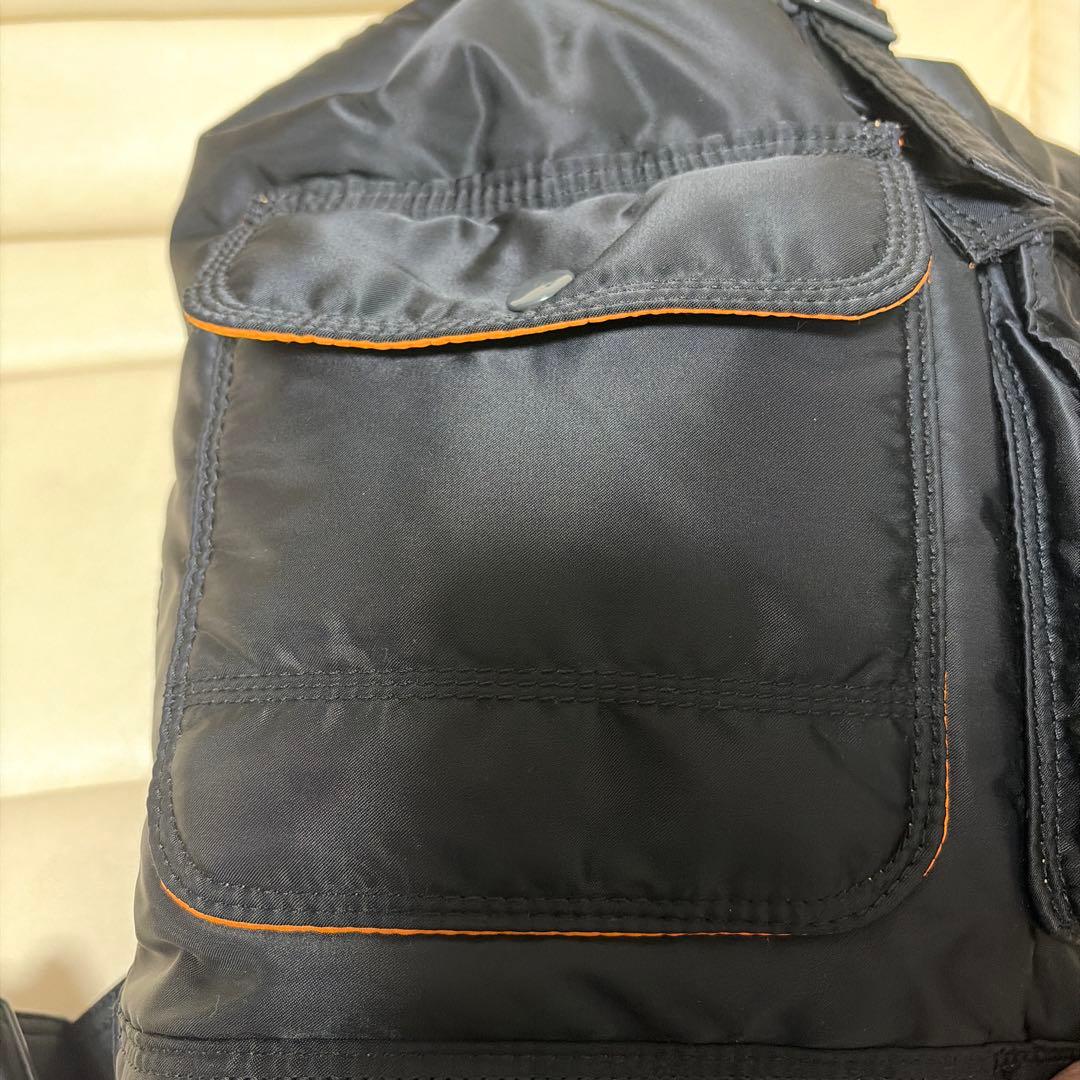 PORTERナイロン製 黒バックパック フラップ付き