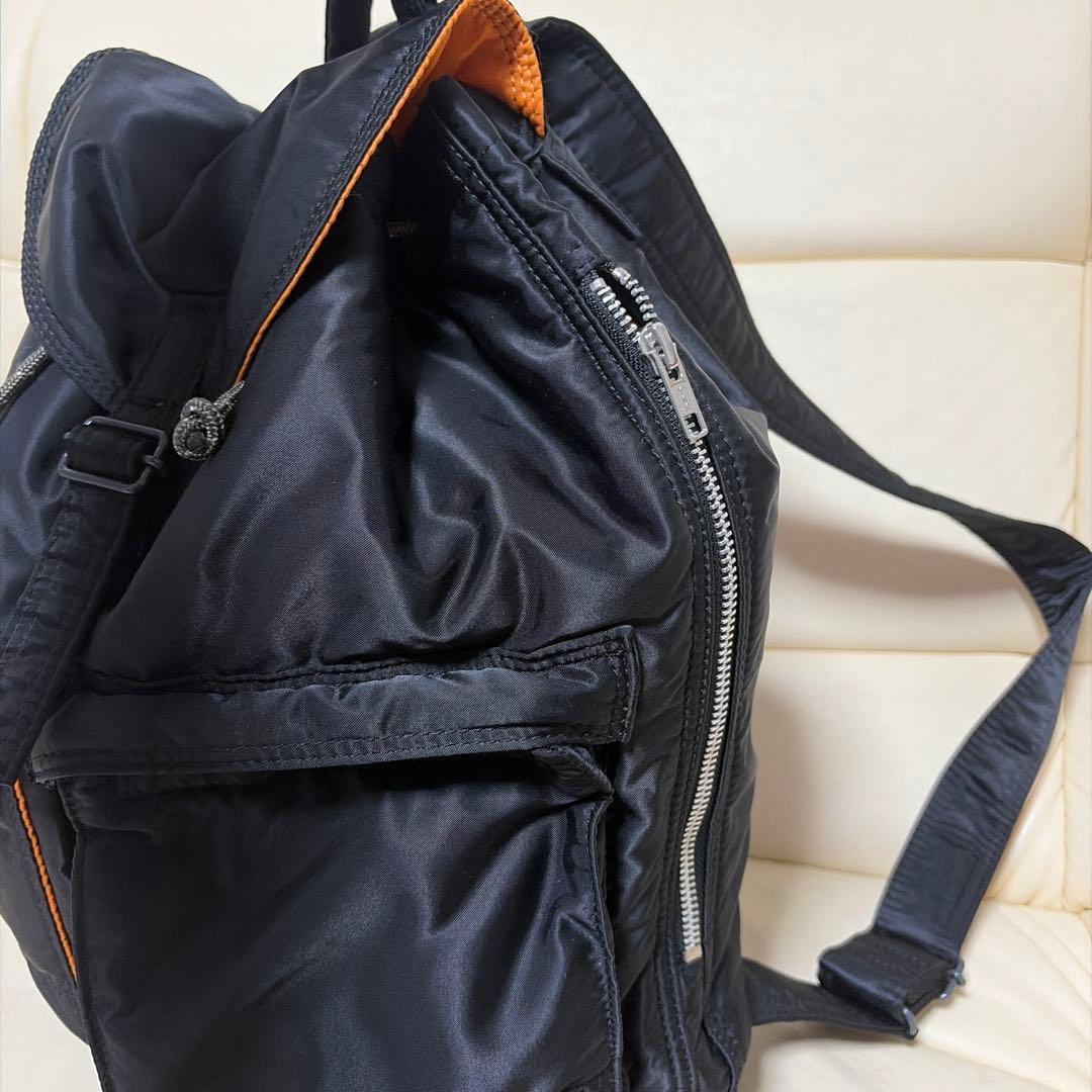 PORTERナイロン製 黒バックパック フラップ付き