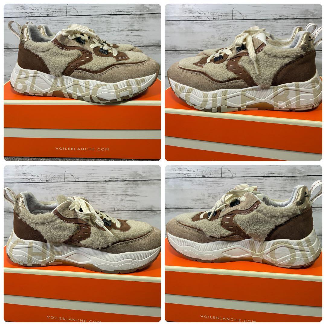 【美品】VOILE BLANCHE ボイルブランシェ ボア厚底スニーカー 38