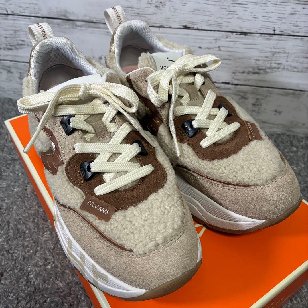 【美品】VOILE BLANCHE ボイルブランシェ ボア厚底スニーカー 38
