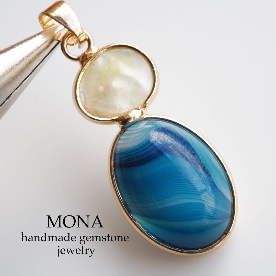 【Noel】天然シリシャスシスト×ジルコニアの大粒ネックレストップ