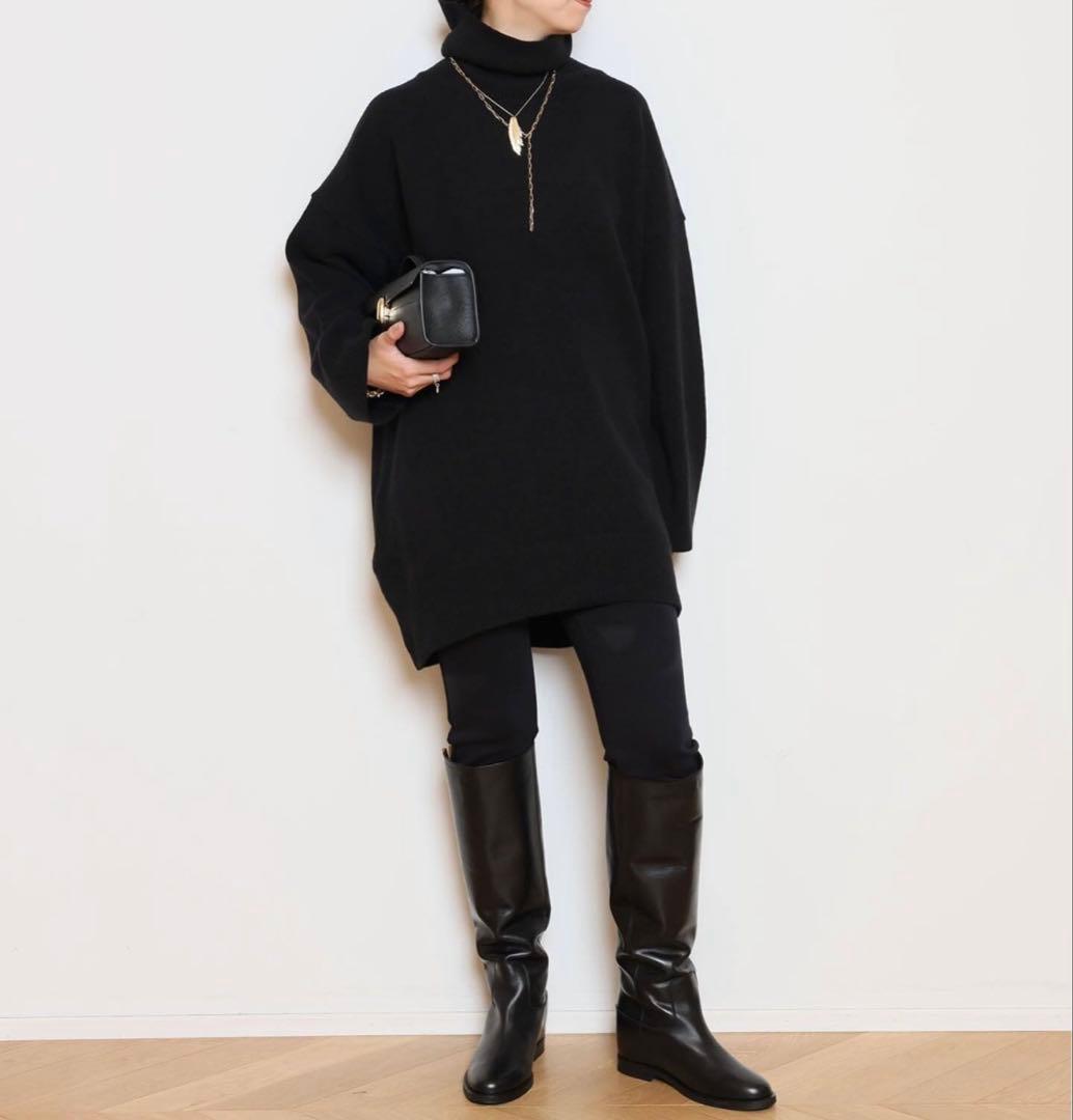 Light タートルネックニットワンピース