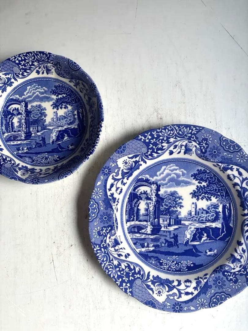 【ゼラニウム様リクエスト】Spodeブルーイタリアン ボウル 16㎝ ・23㎝