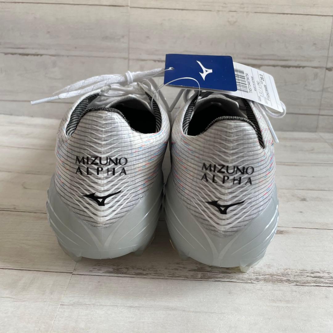 新品 ミズノ アルファプロ 28cm サッカースパイク 白 オールラウンド