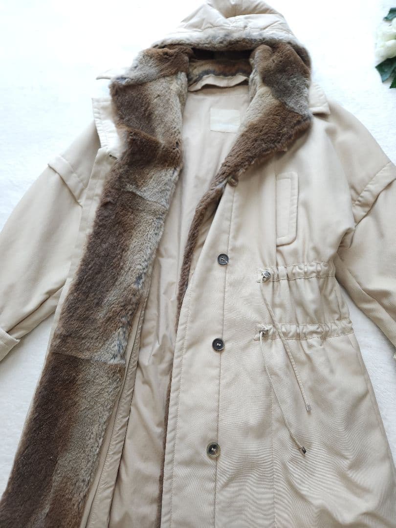 MaxMara 高級ロングコート 美品 フードファー着脱可能 26万