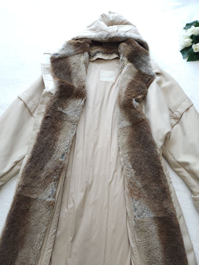 MaxMara 高級ロングコート 美品 フードファー着脱可能 26万