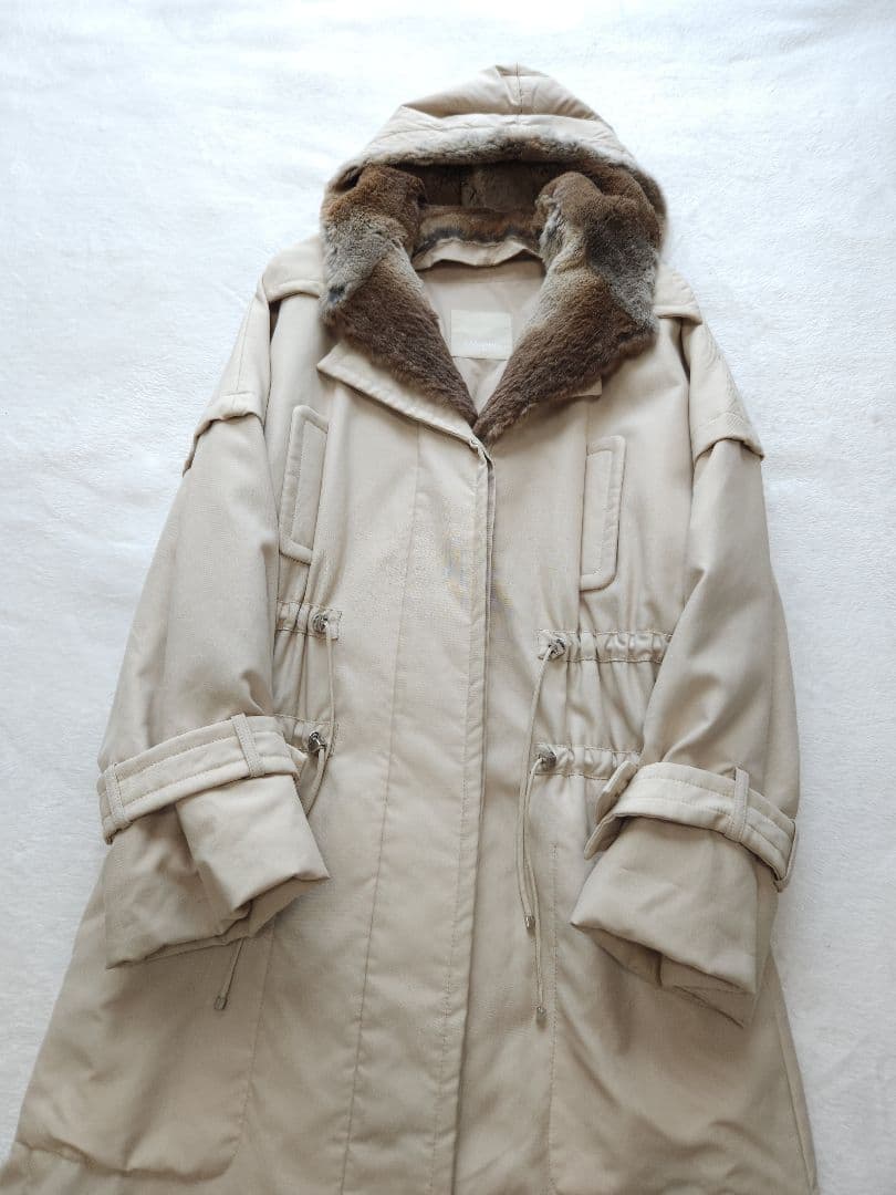 MaxMara 高級ロングコート 美品 フードファー着脱可能 26万