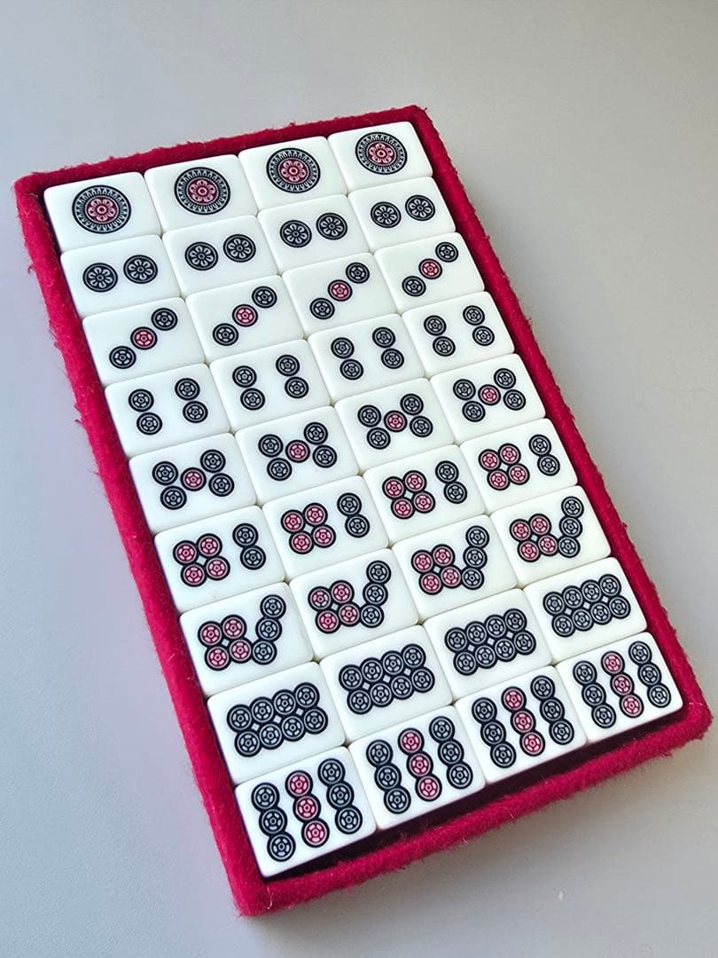 未使用•昭和レトロ 藝夢堂 天山 麻雀牌 最高級 ★5段収納BOX付き★