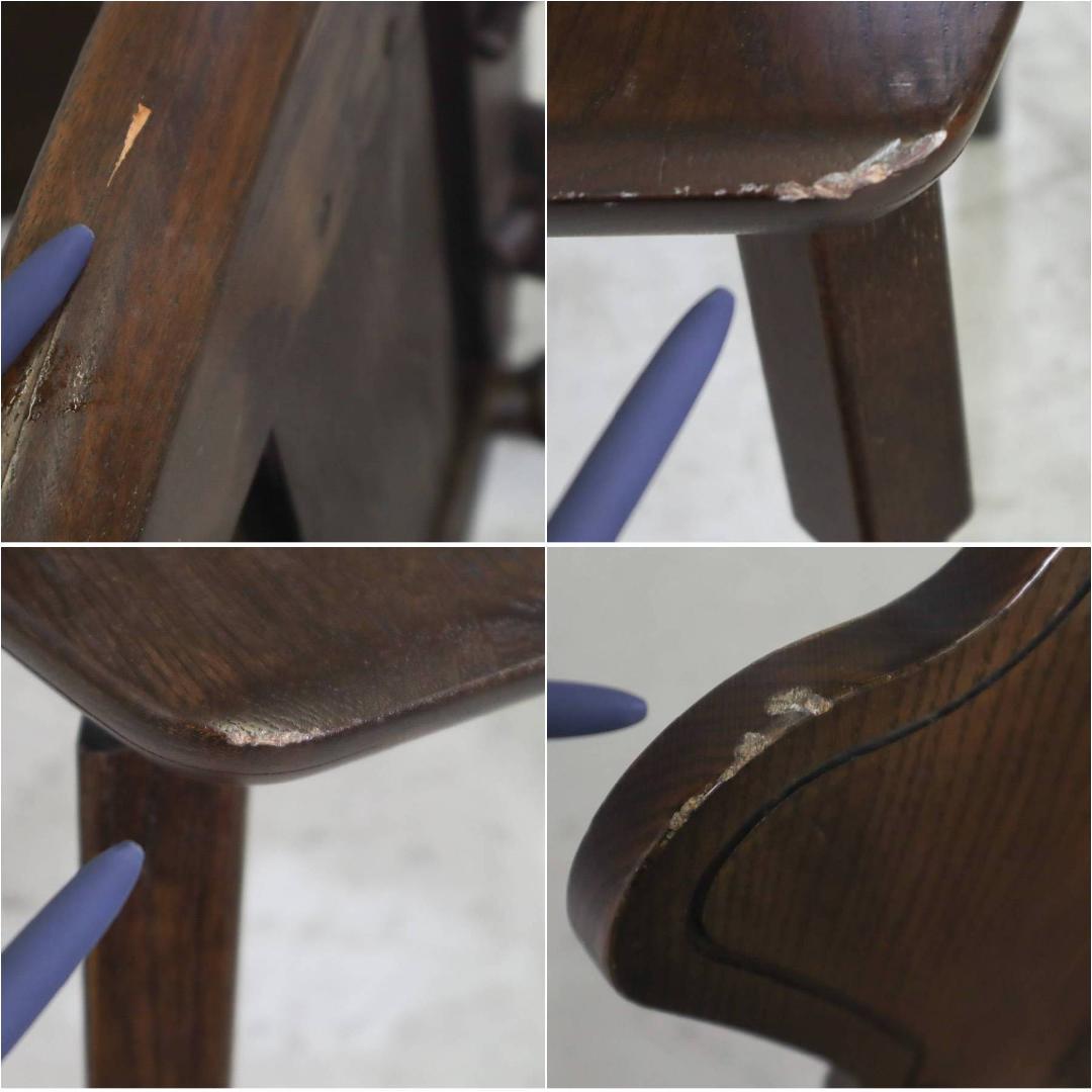 2の1 まとめ英国アンティーク調 ダイニングチェア オーク無垢