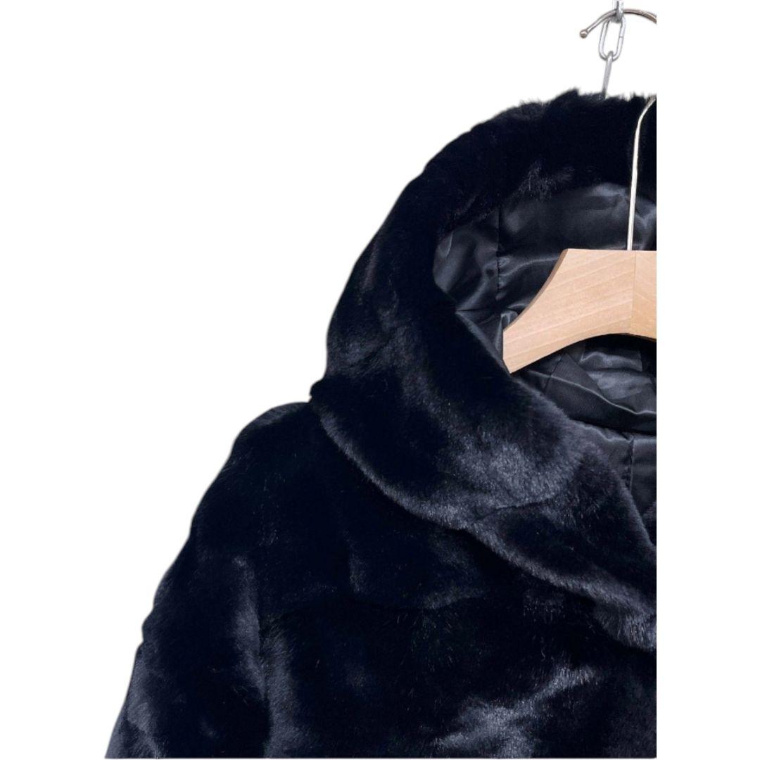 ミラノ発　毛皮コート　ミンクカシミヤ混　フード付き ジャケット　レディース　M